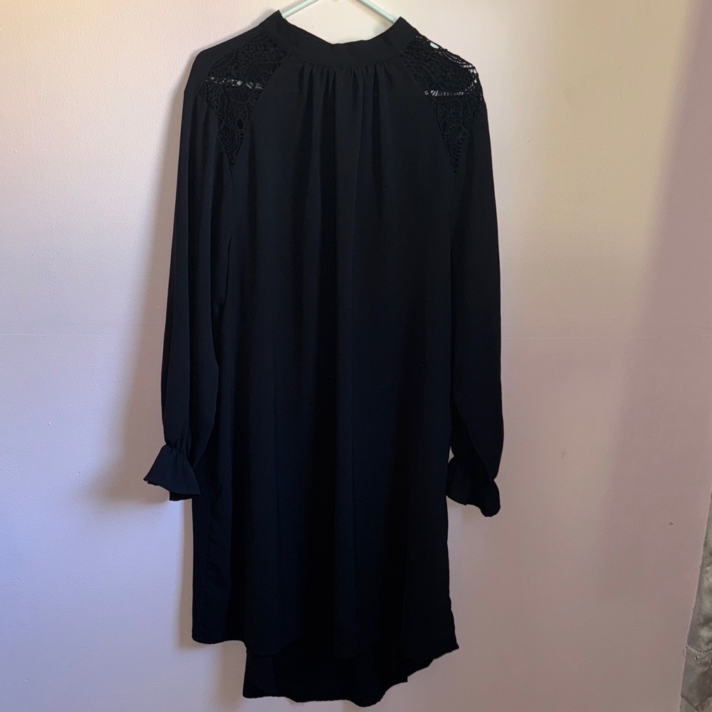 SHEIN Elegant Black Long Sleeve Dress